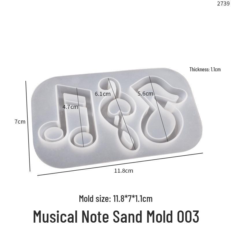Epoxy Music Note Silicone Mold for DIY Guitar and Piano Keychain Pendants