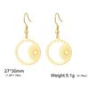 Dreamtimes Simple Hammered Sun Golden Dangle Earrings for Women Men Stainless Steel Boho Dangle Vintage Mothers Day Gifts