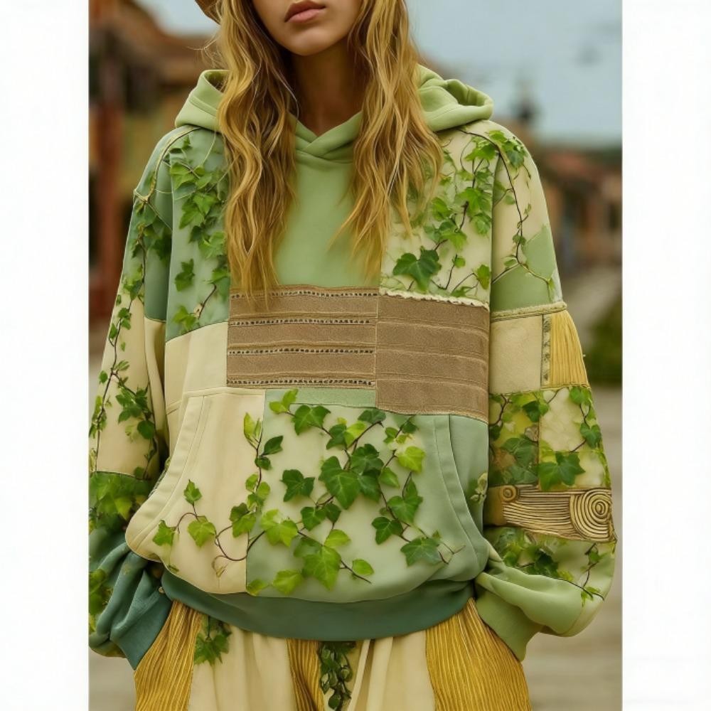 Frühling Herbst Bohème Stil Floral 3D Druck Hoodie Damen Lässig Europäisch Amerikanisch Hoodie Streetwear Sweatshirt Damen Kleidung Oberteil