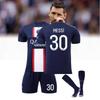 Paris Home Jersey Set Messi 30 Mbappe 7 Neymar 10 Polyester Soccer Kit