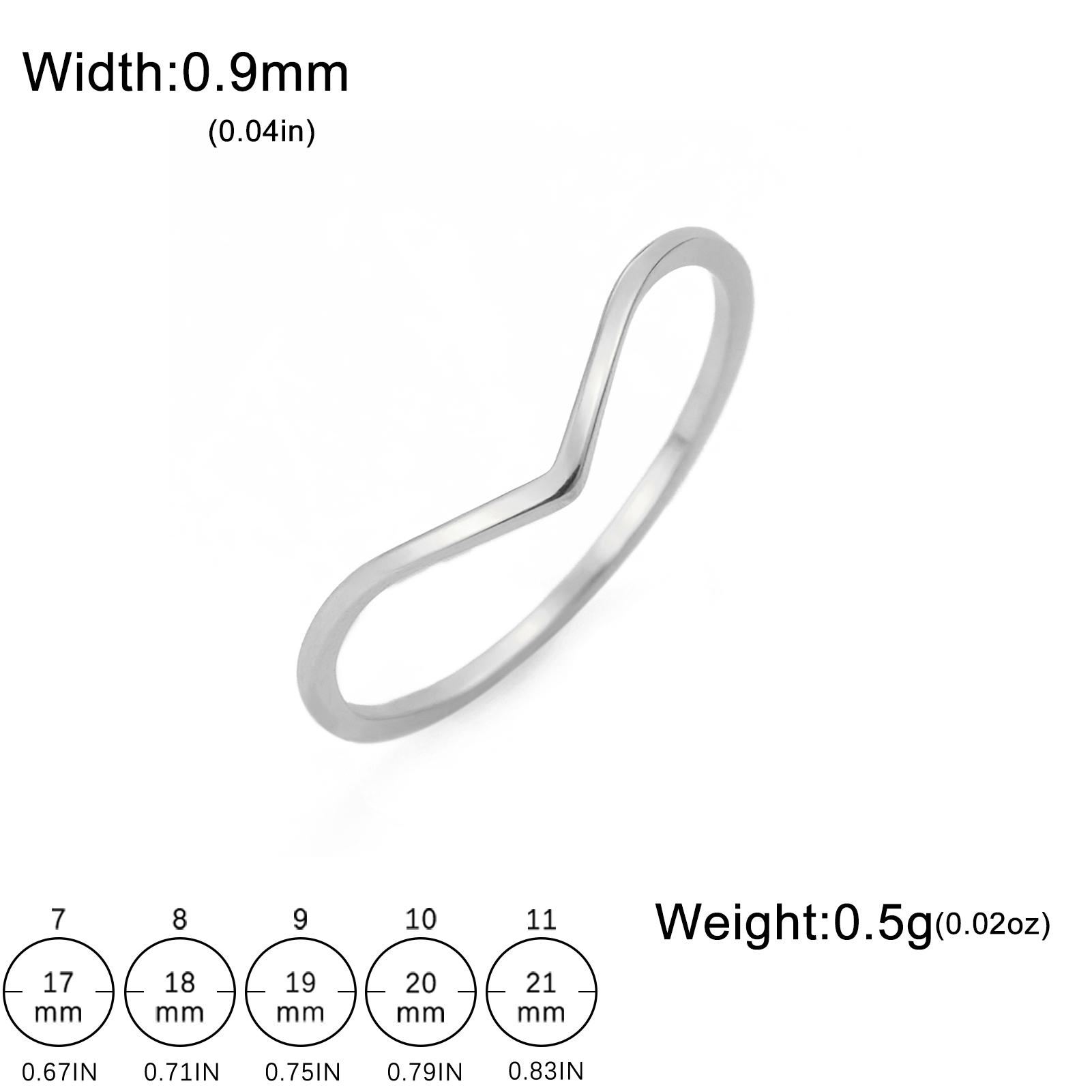 

Teamer Fashion Wave Geometric Ring Stainless Steel V Shape Women s Ring Minimalist Ring Set Daily Street Jewelry Wholesale 7