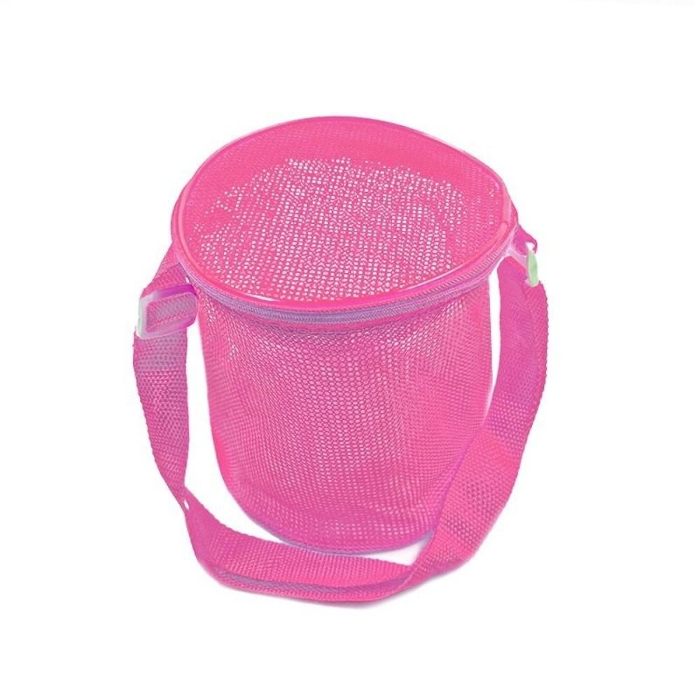 Net Yarn Shell Storage Bag Round Shape Cosmetic Organizer Toy Collection Bag Finishing Collection Adjustable Shoulder Strap
