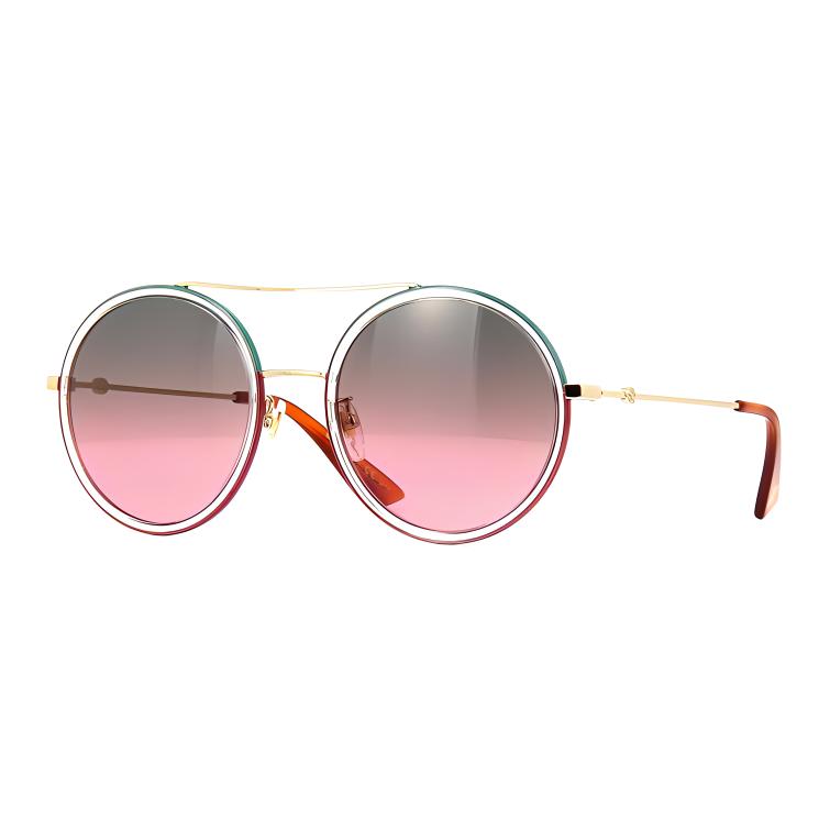 

GUCCI Sub-Edition Round Frame Metal Sunglasses Gradient Grey Pink