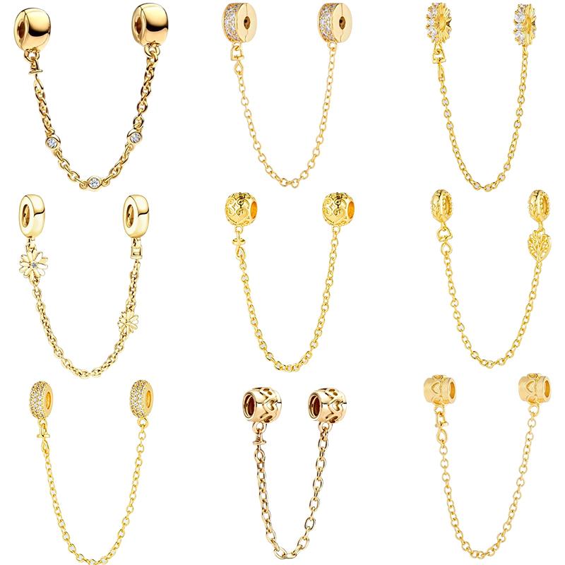Miniso Sparking Safety Chain Clip Charm Bead Charms Dangle Authentic Snake Compatible With copper Bracelets Necklaces Bead Ideal For Diy Jewellery Wom