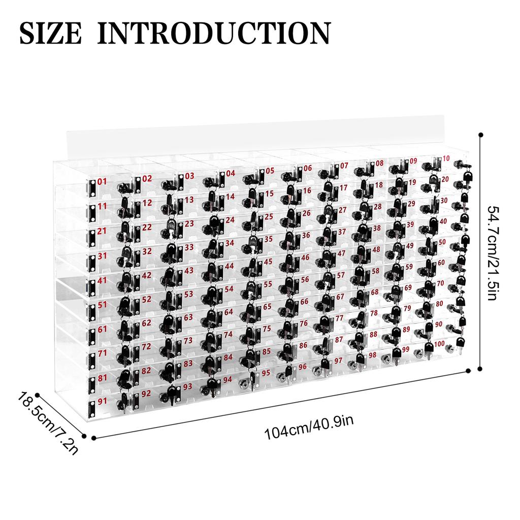 Cell Phone Locker Box with Door Locks and Keys Phone Jail Storage Cabinet Clear Acrylic Cell Phone Storage Locker for Classroom