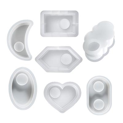 1Pcs Tealight Candle Holder Resin Molds,Silicone Candle Holder Molds for Epoxy Resin Casting,DIY Valentine's Day Gifts