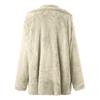 Fashion Womens Loose Solid Color Long-sleeved Lapel Women's Fleece Plush Coat Coat