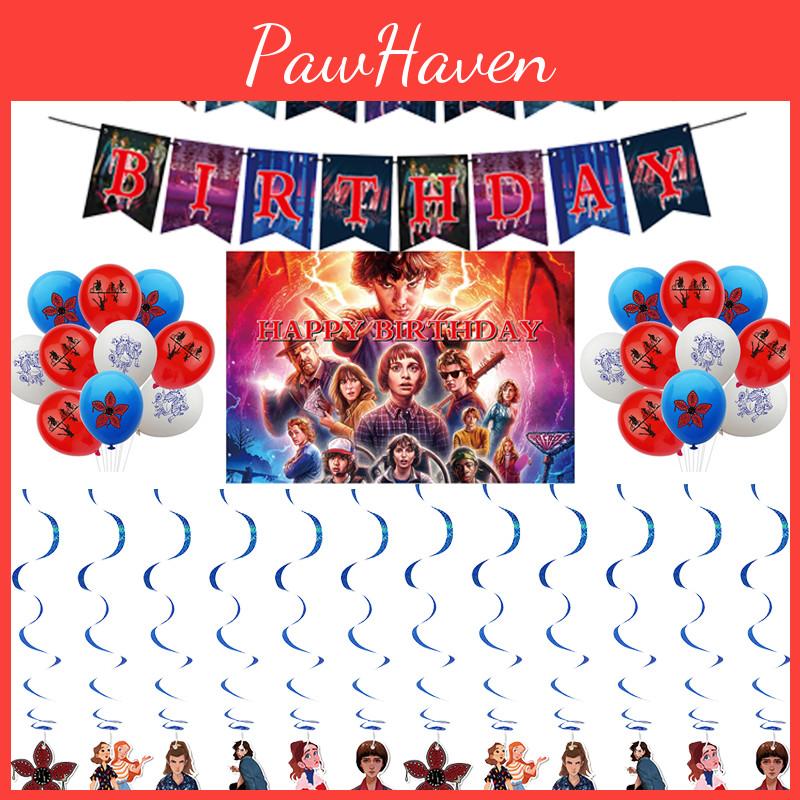 Stranger Things Geburtstagsfeier Dekoration Mysteriöse Atmosphäre Ballon Banner Set