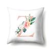 Polyester Pillowcase Home Pink Floral Decorative Print Pillowcase 26 English Letter Cushion Cover