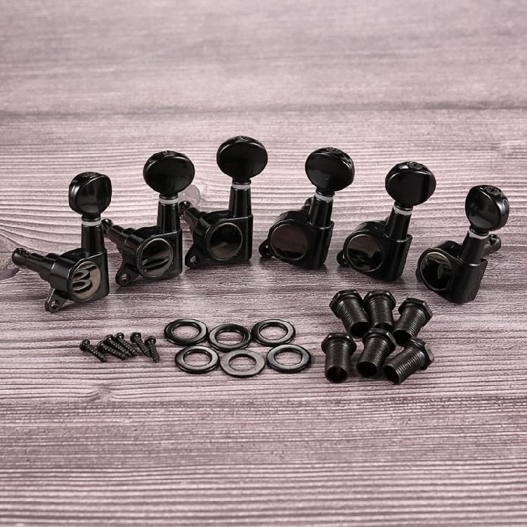 Set of 6 Acoustic Electric Guitar Tuners with Installation Screws and Bushings Suitable for 10mm Left Hand Peg Holes