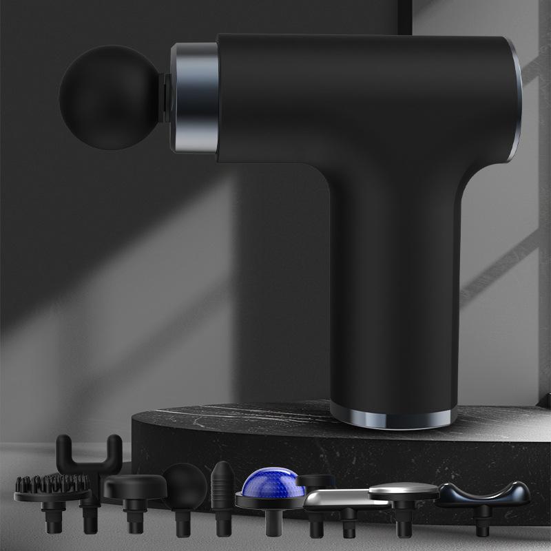 

Новый электрический мощный перкуссионный мини-массажный пистолет с горячим и холодным режимом для расслабления мышц, портативный для дома и спортзала, фасциальный массажный пистолет чёрный