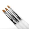3Pcs/Set Nail Drawing Pen Nail Art Pen Brush Acrylic Round Flat Painting Drawing Liner Nail Tools for Nail Art Diy
