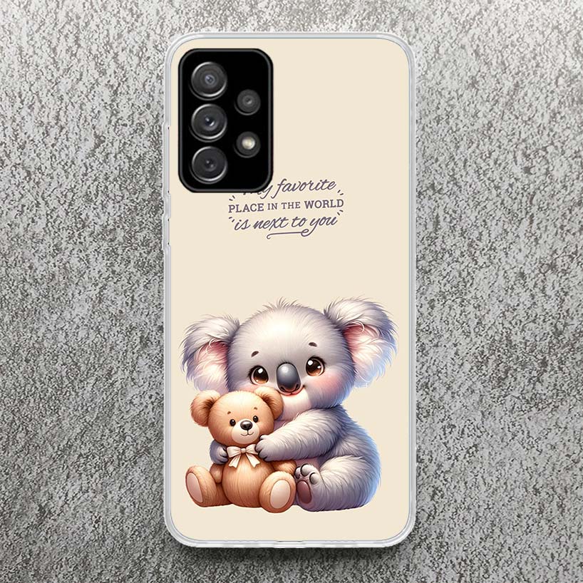 Koala Kawaii Cute Animal Print Soft Case for Samsung A51,A50,A21S,A70,A71 Phone Shell A31,A41,A10,A20E,A30,A40,A6,A7,A8,A9 Cover