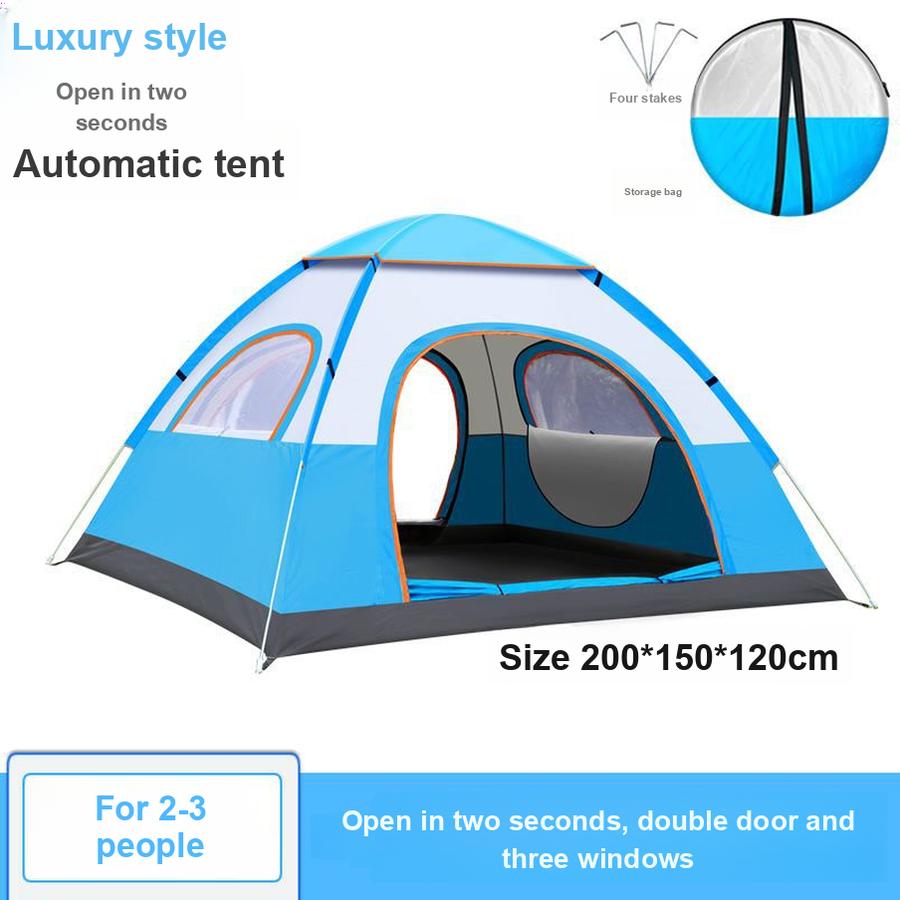 Палатка Открытый Пикник Кемпинг Портативная Складная Автоматическая Раскрывающаяся Открытый Парк Оборудование для Дикого Кемпинга 200*150*120cm синий
