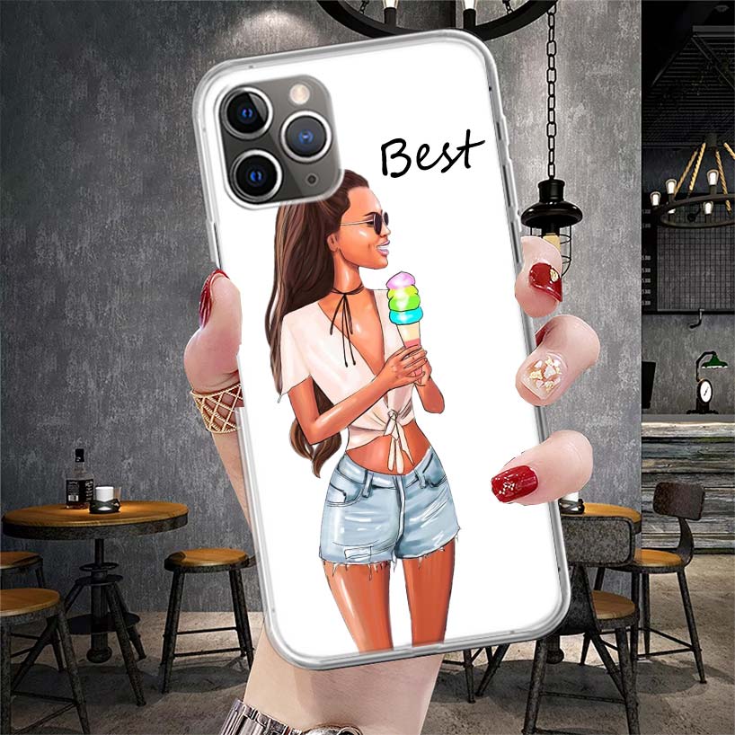 Girls Best Friends Forever BFF Soft Phone Case For IPhone 18 11 17 Air 16E 16 Pro Max 15 + 14 Plus 13 Mini 12 Apple 7 SE 8 Fundas C