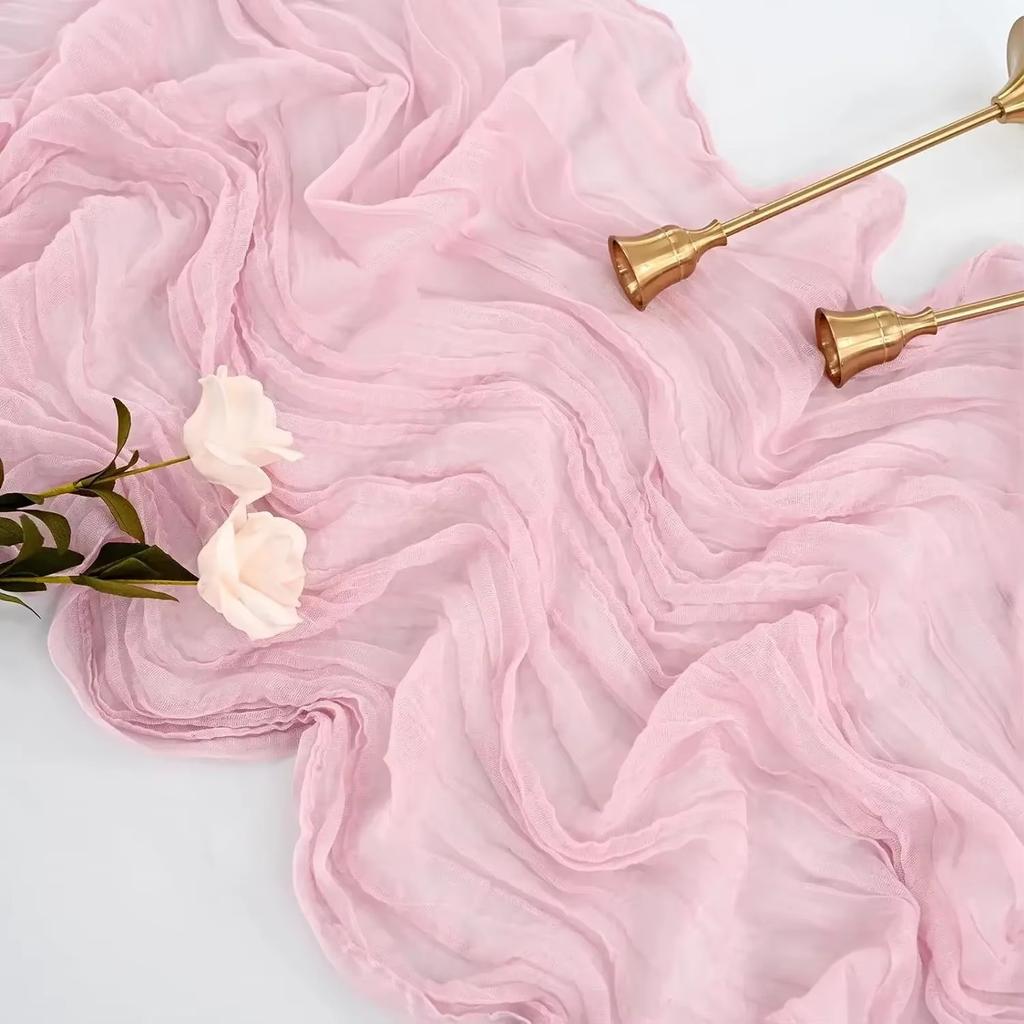 Gauze Table Runner Dinning  Decoration 90*300CM Rustic Country Boho Beach Wedding Party Table Decor Christmas Table Runners