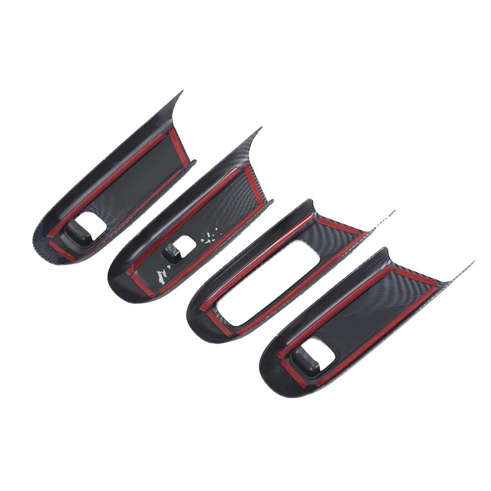 Carbon Fiber Window Control Panel Glass Lift Switch Cover Decoration Trim for Mercedes Benz E260L E300L 2024 LHD Car Accessory