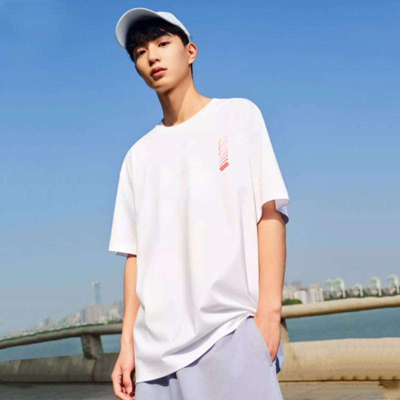 Li-Ning Breathable Trendy Versatile Round Neck Cultural T-Shirt Men Tops ATSV699-2