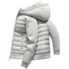 Men's Lightweight Hooded Fleece and Knit Down Jacket - 90% White Duck Down, Outdoor Sports Coat