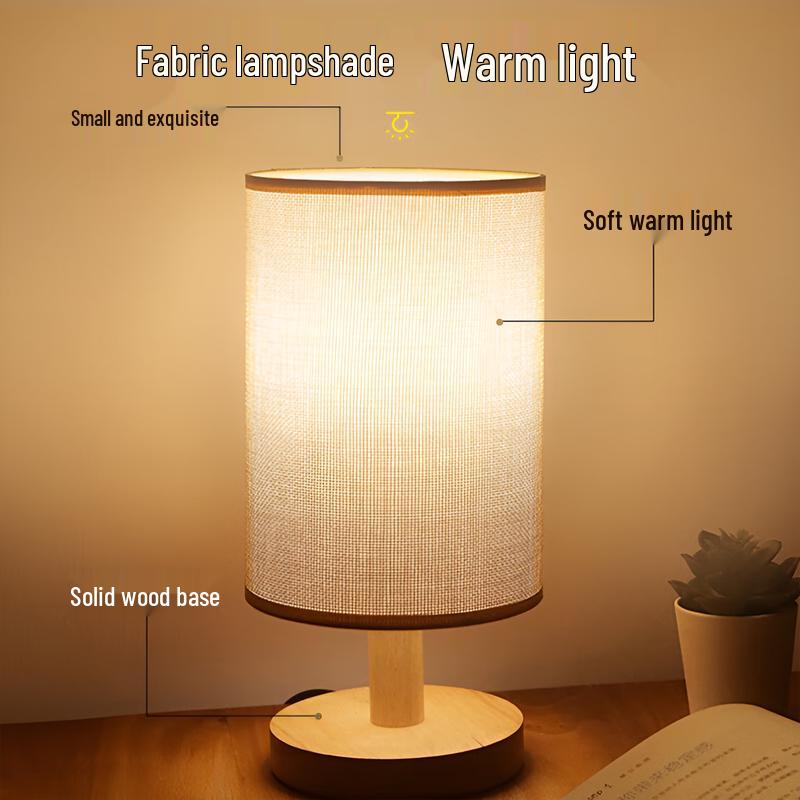 Datouren Modern Wooden Bedside Table Lamp