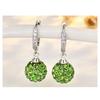 Women S925 Silver Needle Full Crystal Round Ball Ear Buckle Fashion Earrings Jewelry