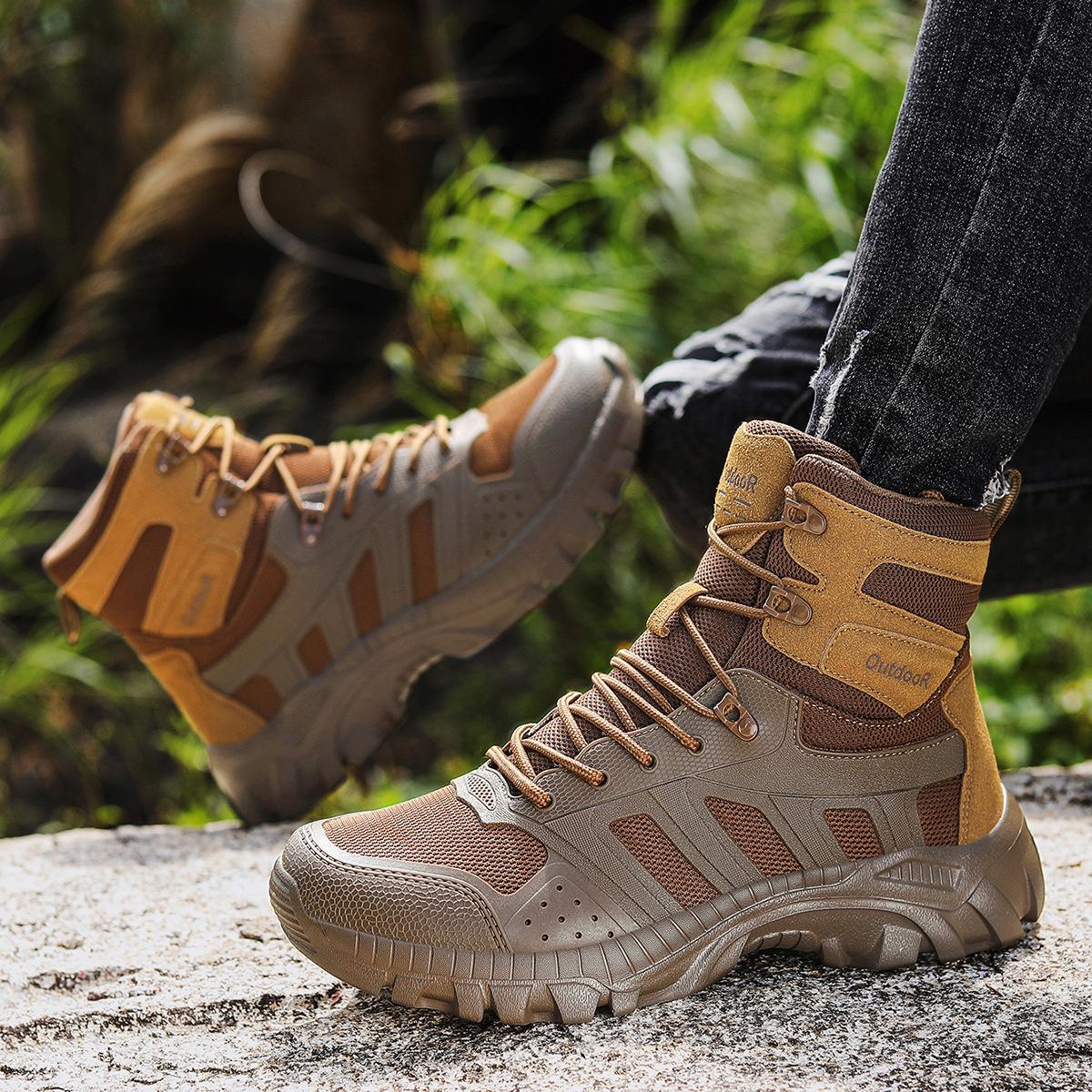 

2025 new large size men s tactical boots combat training shoes mountaineering outdoor sports hiking boots men 47
