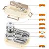 304 Stainless Steel Insulated Bento Lunch Box with Built-in Soup Bowl and Five Compartments