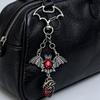 Dark Style Gothic Bag Pendant Enamel Halloween Charm Niche Personality Bat Keychain  Backpack