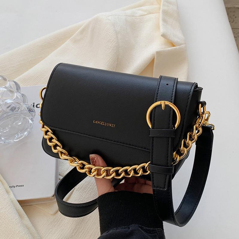 Stylish Street Fashion Pu Women s Chain Small Square Bag In 2023 Black