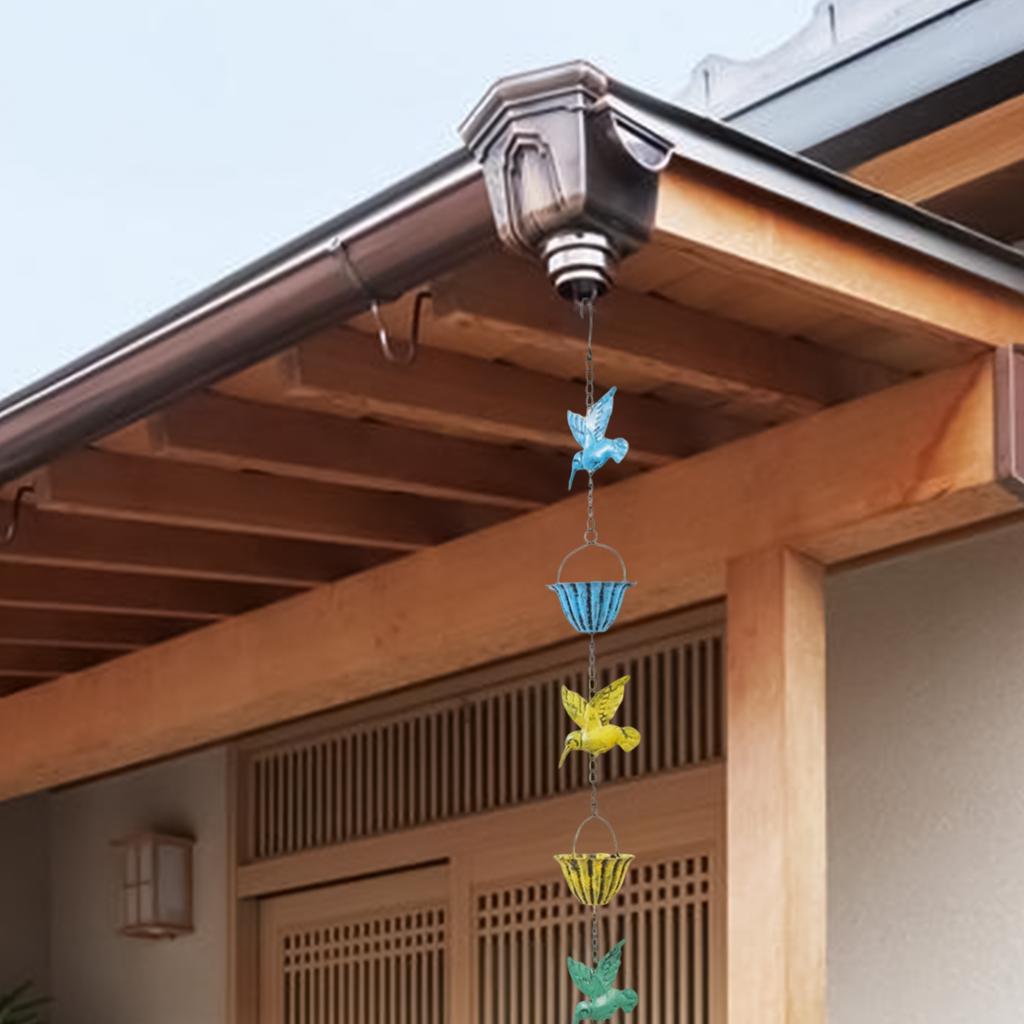 Chaîne de Pluie d'Extérieur avec Cloche, Chaîne Décorative d'Extérieur pour Patio pour Récupérer l'Eau de Pluie
