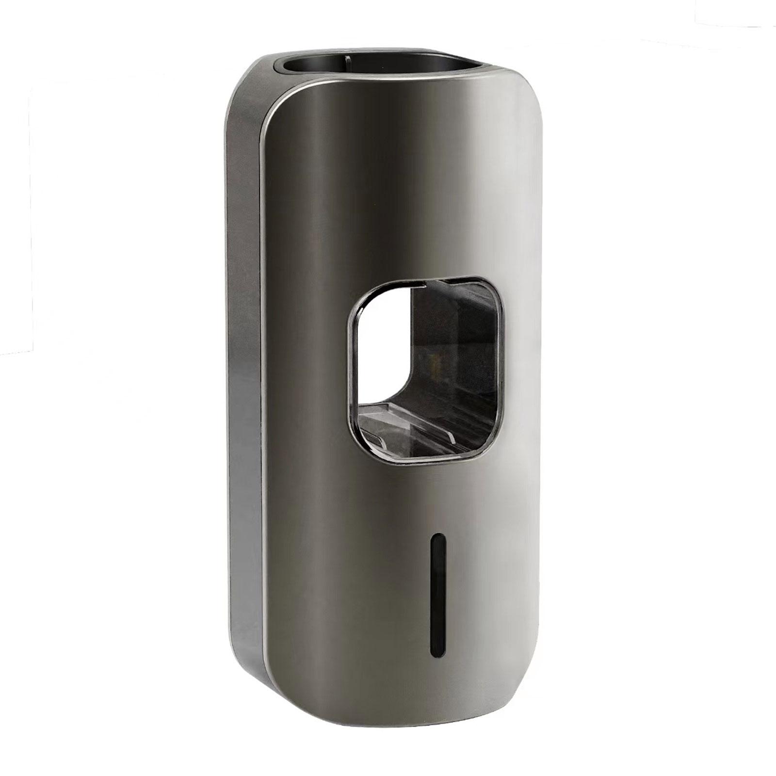 

Автоматический дозатор зубной пасты с держателем для зубных щеток, настенное крепление, 3 уровня, электрический выдавливатель зубной пасты, аксессуар для ванной комнаты серый