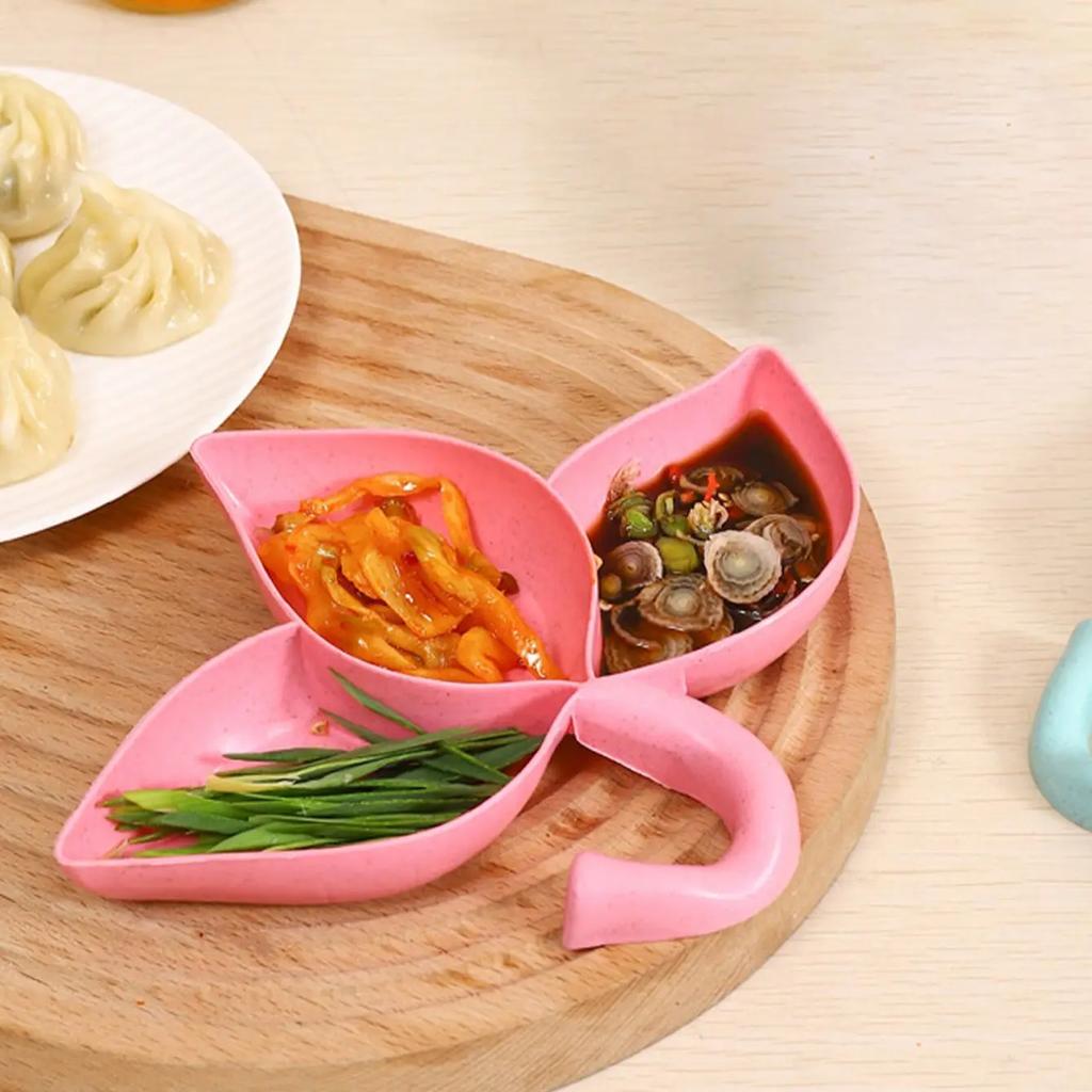 1pc-Three-Compartment Dipping Sauce Dish, Multi-Purpose Condiment Server for Hot Pot,  Flavor Plate  for Restaurant and Home Use