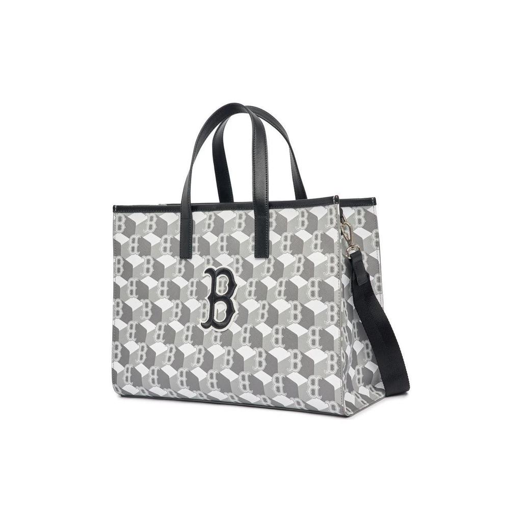 MLB Boston Red Sox Logo Print Commuter Tote Bag Women tote bags Gray 3AORM042N-43GRS