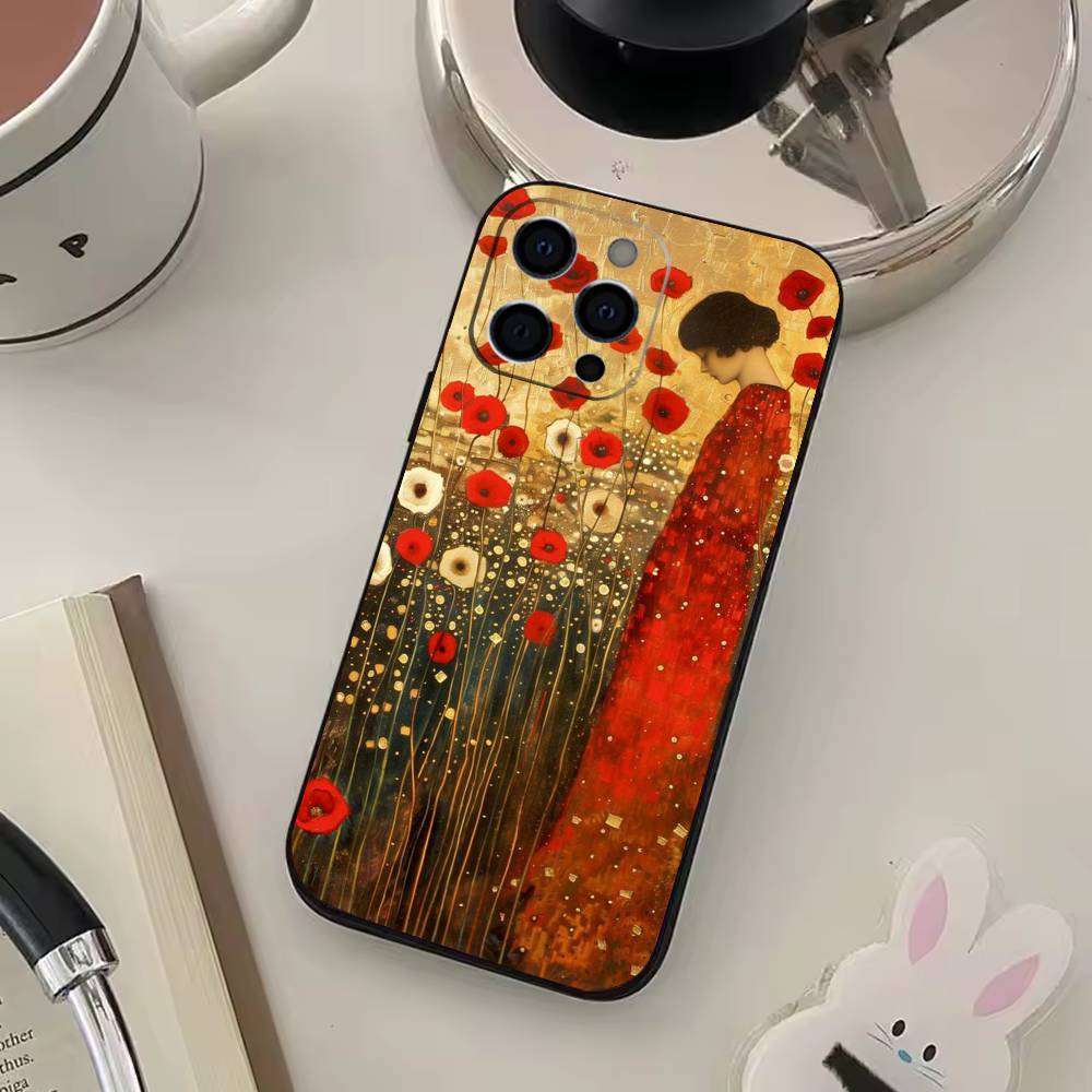 G-Gustav K-Klimt The Kiss Painting Phone Case Silicone Soft For IPhone 17 16 15 14 13 12 11 XS Plus Pro Max Plus