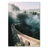 Nordic Natural Landscape Canvas Print Posters Animal Cow Deer Lake Snow Mountain Forest Railway Wall Art  Decor Pictu