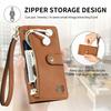 For Xiaomi 15T Pro Case RFID Blocking Zipper Pocket Leather Wallet Phone Cover with Strap