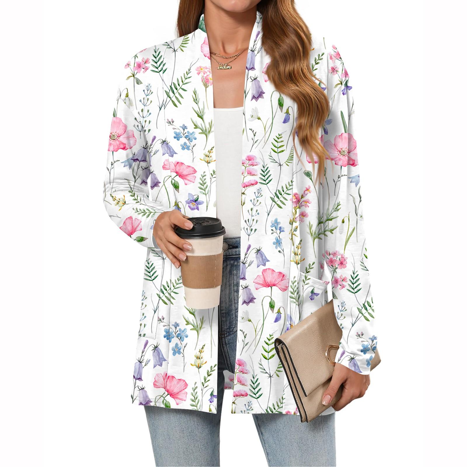 

Женские легкие кардиганы с открытой передней частью, с длинными рукавами, повседневные, свободные, тонкие кардиганы с карманами XL белый