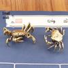 Solid Brass Crab Pen Holder and Tea Pet Ornament