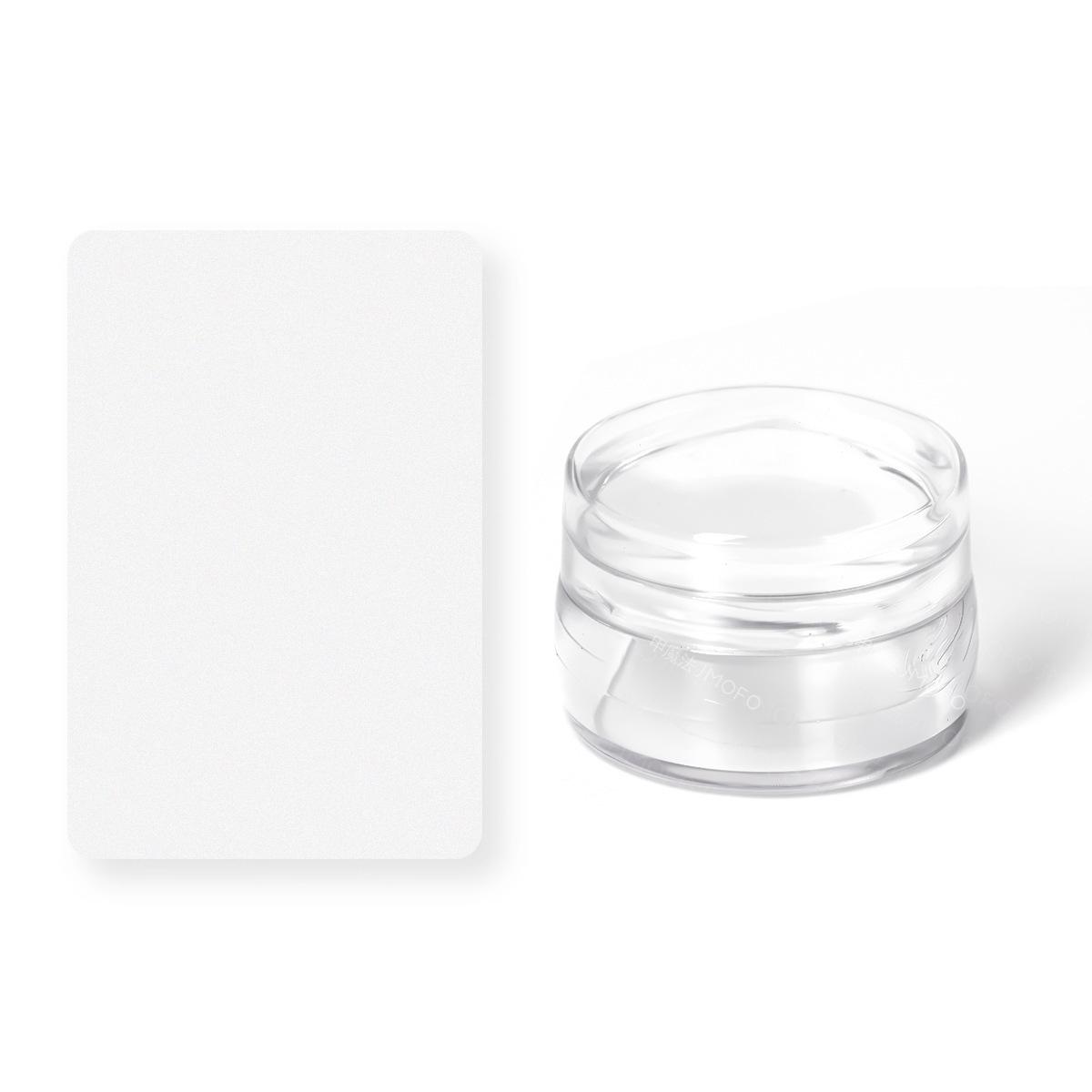 4.0 Nail Art Cylinder Stamper with High-Transparency Sticky Silicone Head, Steel Plate & Scraper.
