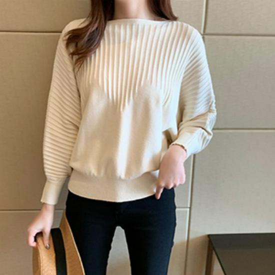 2021 Japan Korea Batwing Sleeve Women's Knitwear: Autumn/Winter Long Sleeve Loose Pullover Sweater