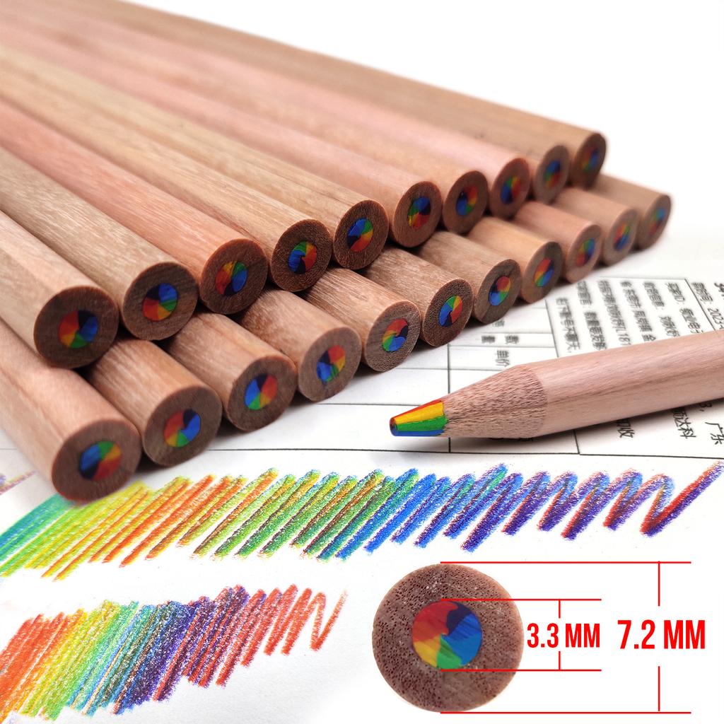 12pcs Rainbow Seven Color Gradient Colored Pencil Creative Painting Graffiti Children' Crayons Coloring Sketching Student Gifts