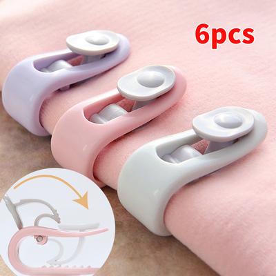6Pcs Duvet Clips Non-slip Quilt Blanket Clip Duvet Sheet Fixer Anti-run Bed Sheet Clips Quilt Fastener Sleep Clothes Pegs