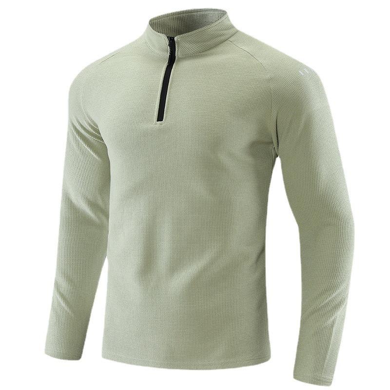 Spring and Autumn Half Zipper Boy Long Sleeve T-shirt Men Outdoor Sports and Casual Top Men