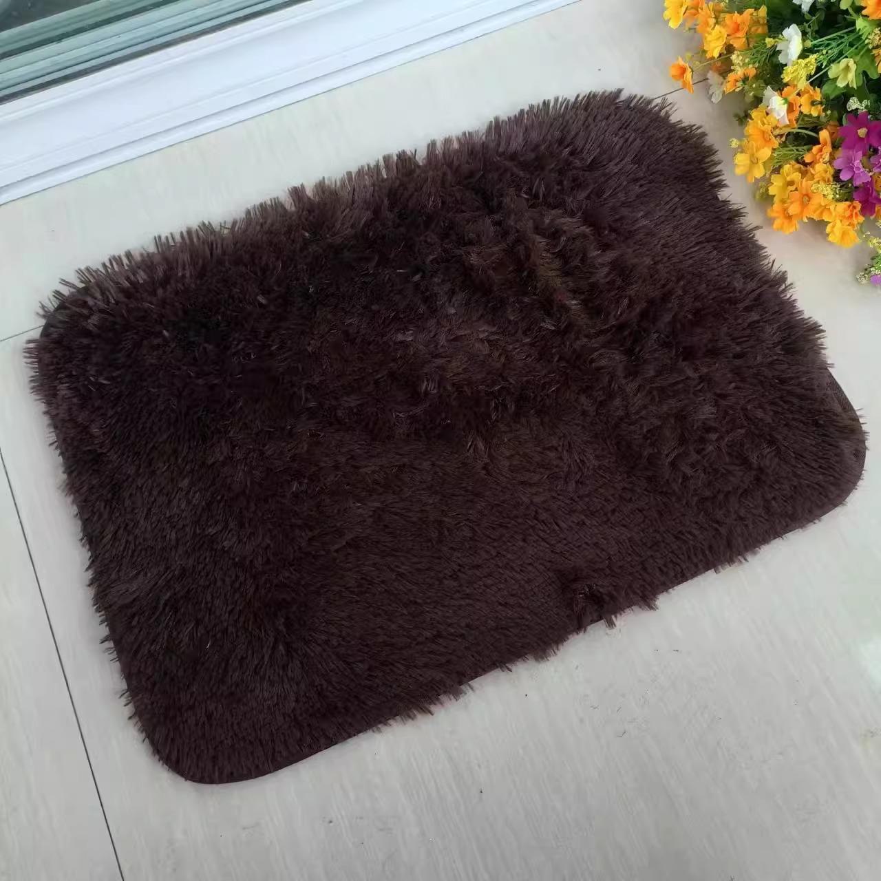 

Толстый ковер с длинным ворсом в скандинавском стиле: Коврик с полным покрытием для гостиной, спальни или прикроватной тумбочки - грязеотталкивающее одеяло. 40*60cm темно-коричневого