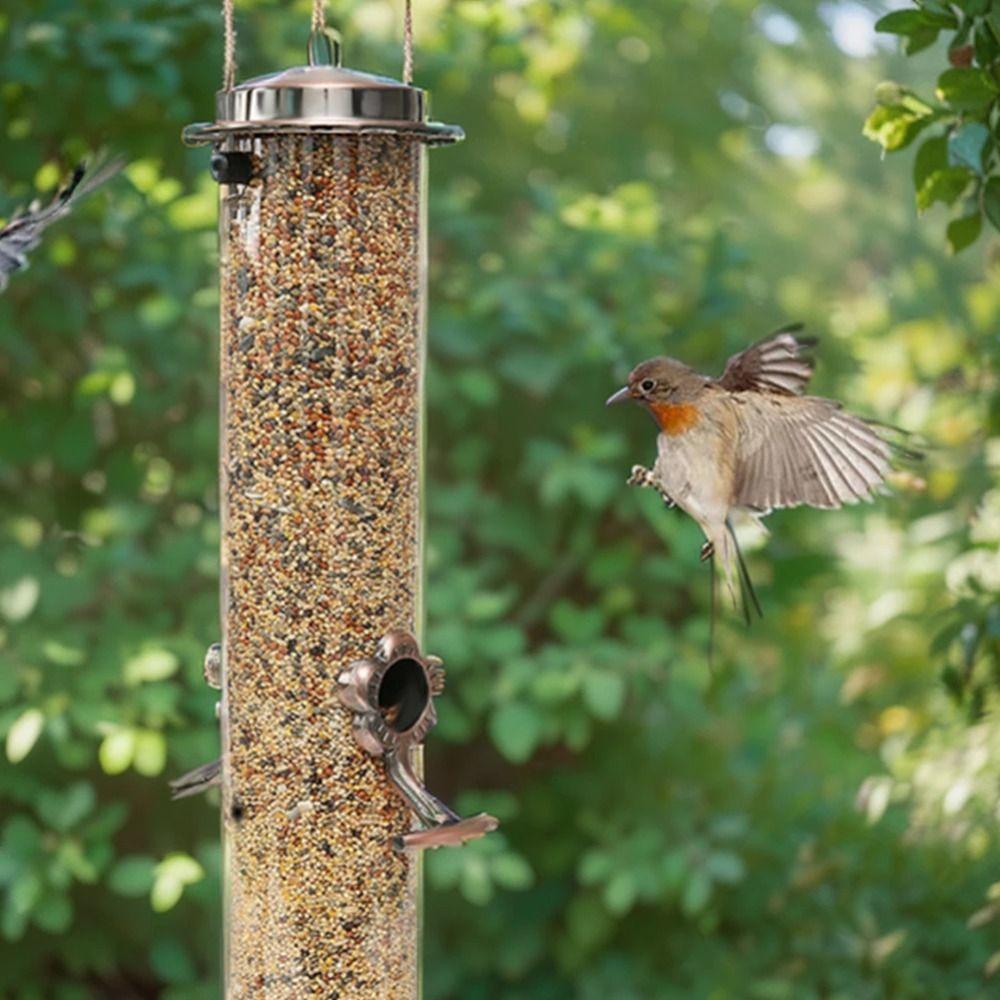 Metal Bird Food Dispenser Automatic Bird Feeding Bowl Feeding Container Bird Feeder  Outdoor