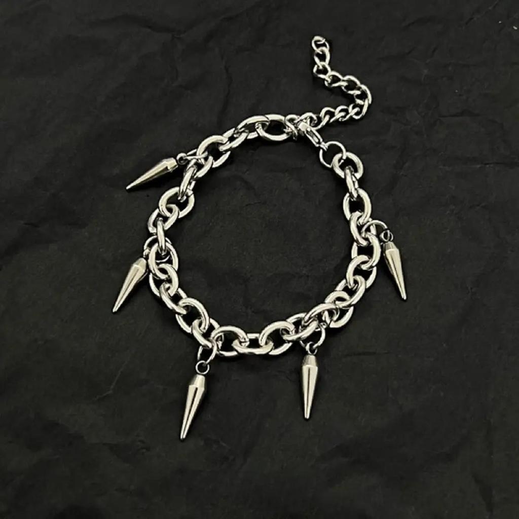 Punk Rivet Bracelet for Man Woman Hip Hop Titanium Steel Rivet Pendant Bracelet Retro Street Jewelry Kpop Accessories