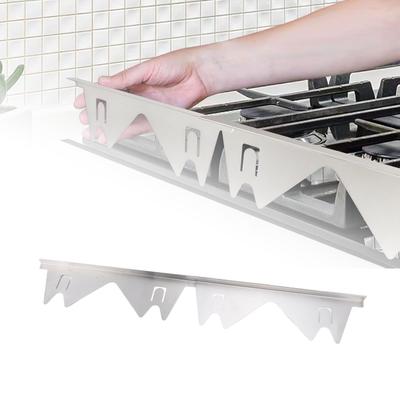2 Pairs Stainless Steel Stove Gap Fillers 13.78-27.56in Adjustable Easy Clean Kitchen Stove Counter Gap Covers Silver