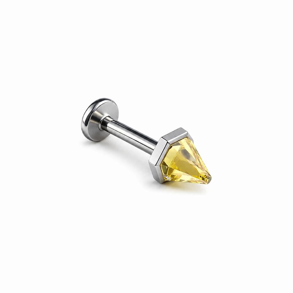 Stainless Steel Flat Back Stud Crystal Cone Cartilage Earring Gifts Piercing Stud  Ear Piercing
