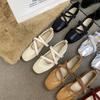 2025 new spring temperament ballet shoes square head shallow mouth single shoes women's flat Mary Jane women's shoes Doudou shoes
