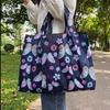 Portable Folding Shopping Bag Butterfly Flower Printing Grocery Bag Eco-friendly Reusable High-capacity Tote Bags 2026 New